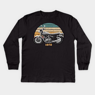 1972 Kawasaki Z1 Vintage Motorcycle Design Kids Long Sleeve T-Shirt